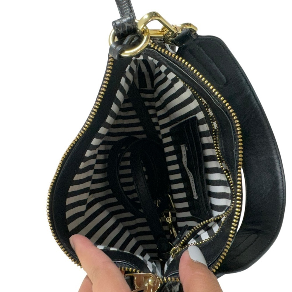 Lulu Guinness BLACK SMALL SNAKE EMBOSSED LEATHER CALLIE CROSSBODY BAG - Picture 15 of 15